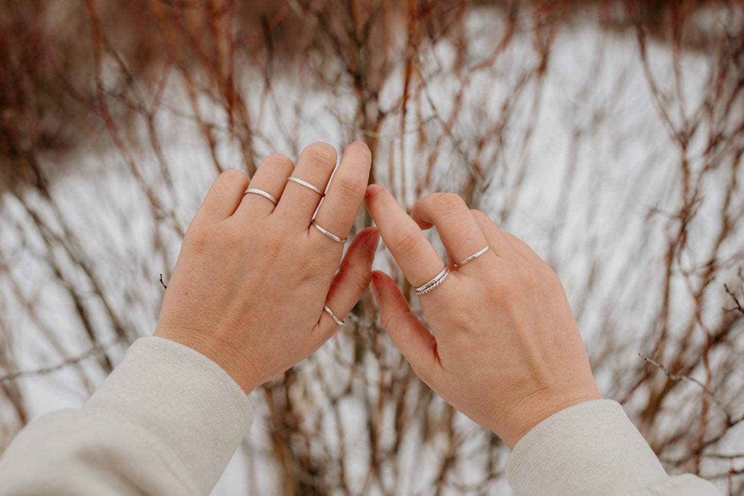 Hammered Silver Stacking Ring - Made to Order