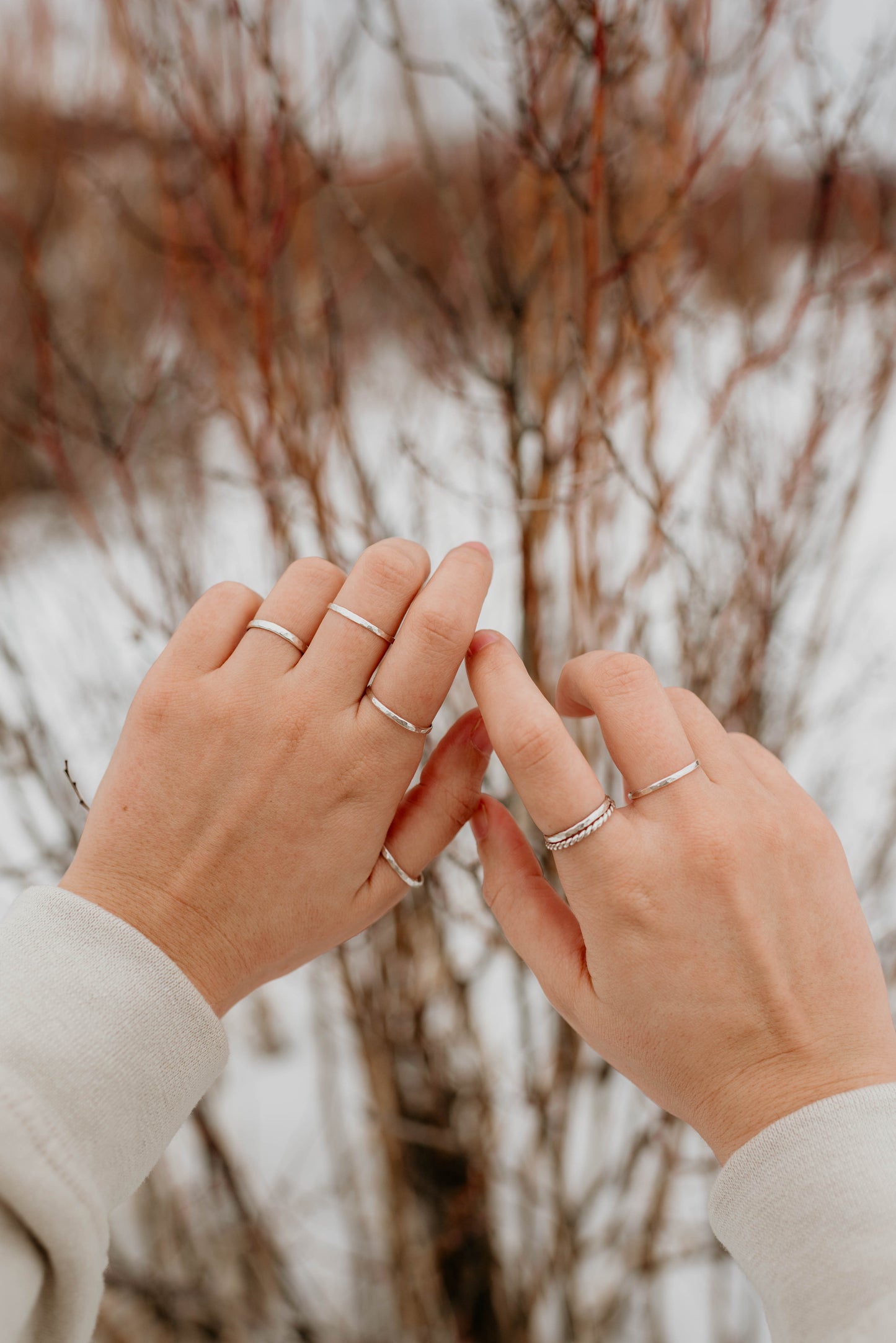 Hammered Silver Stacking Ring - Made to Order