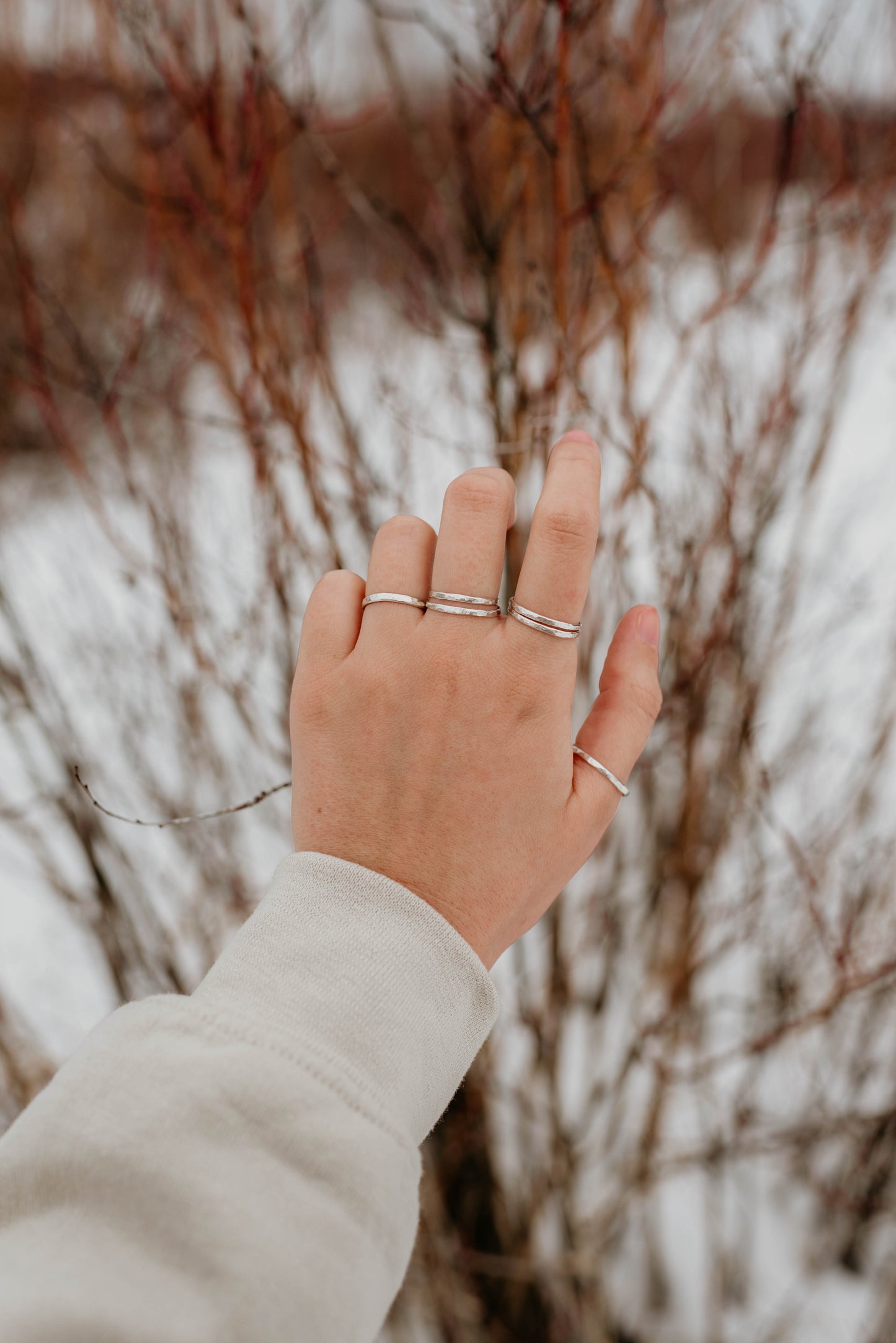 Hammered Silver Stacking Ring - Made to Order