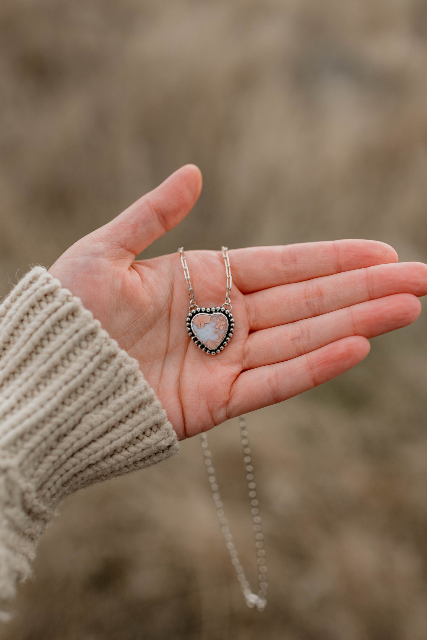 Cotton Candy Heart Necklace