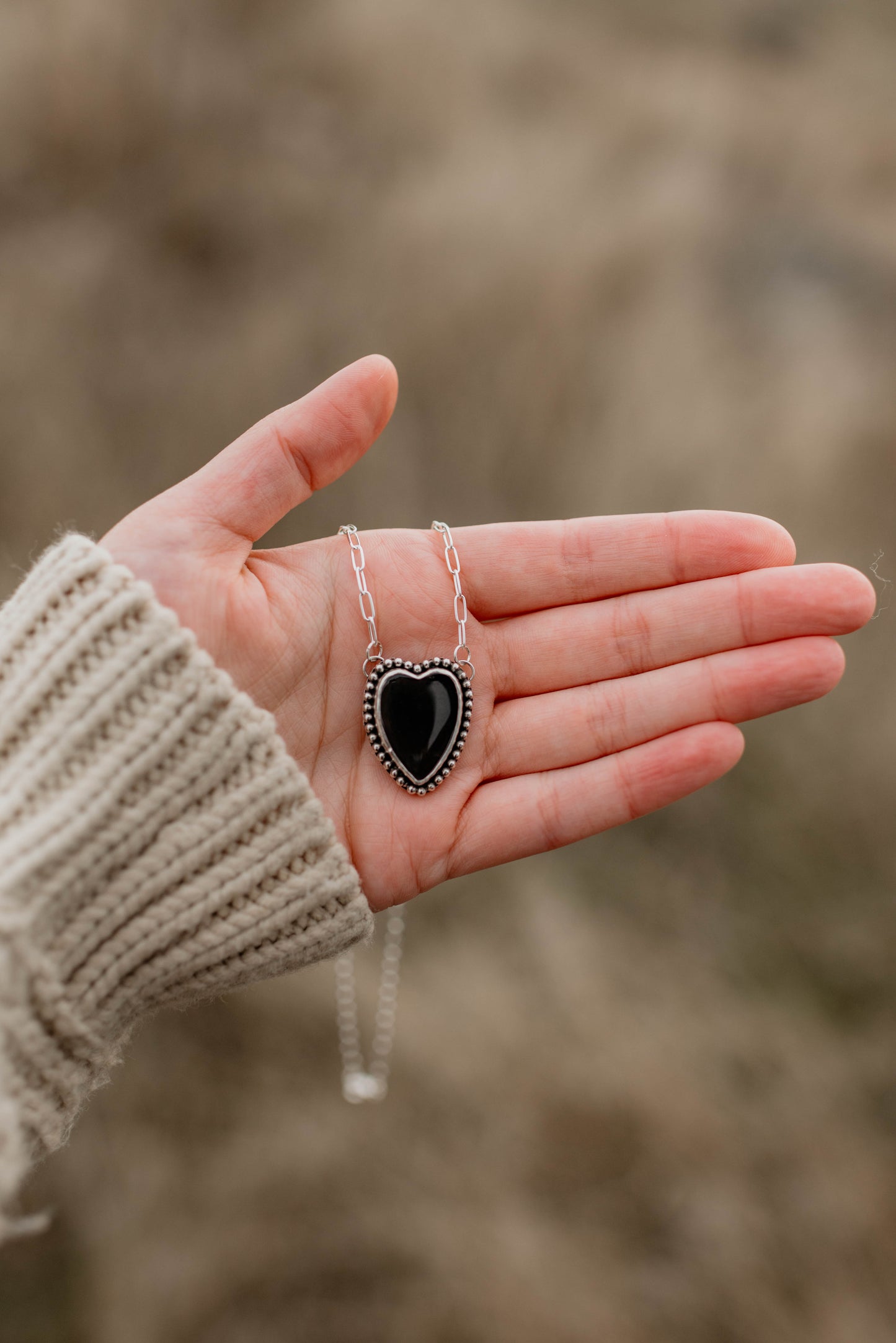 Obsidian Heart Necklace