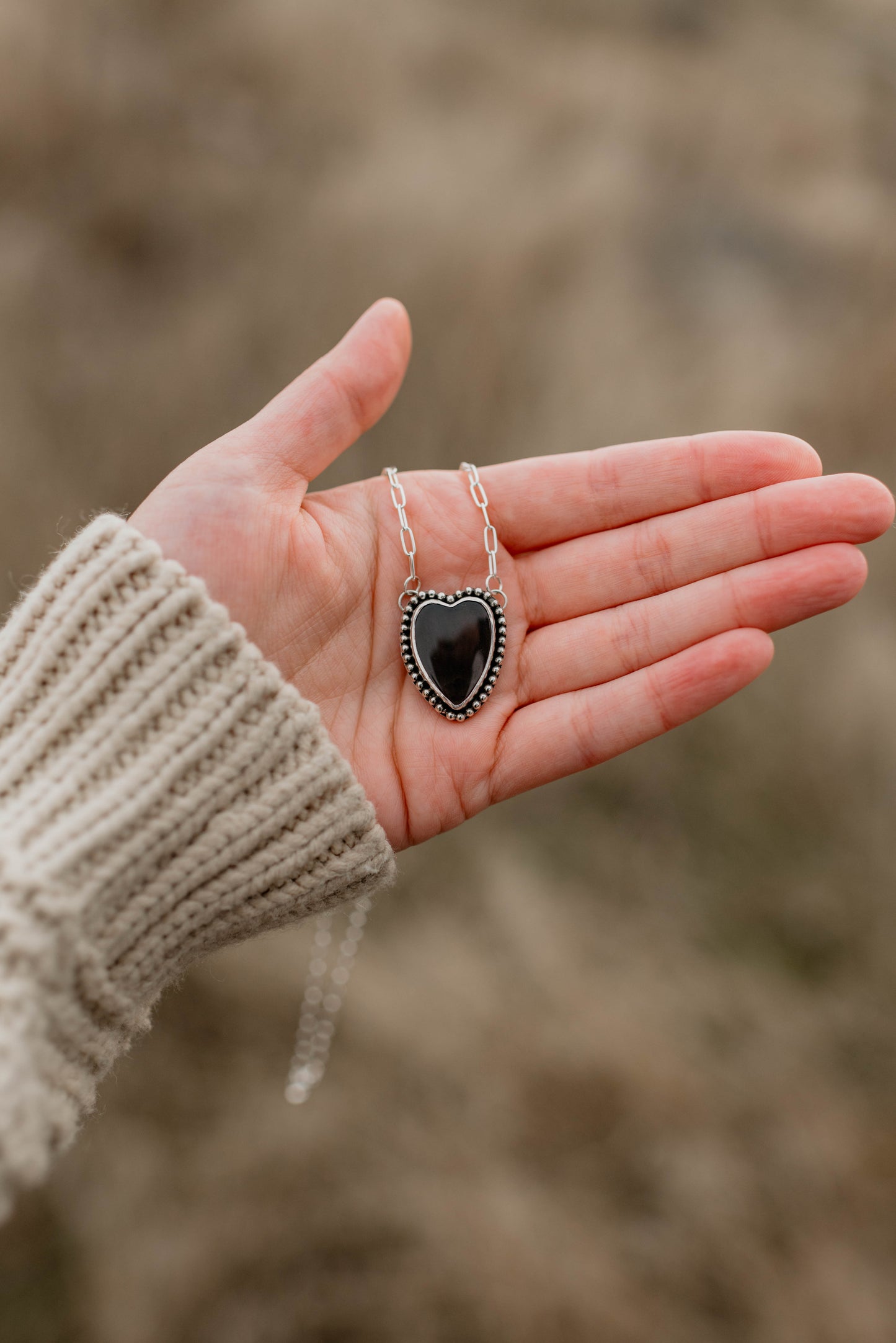 Obsidian Heart Necklace